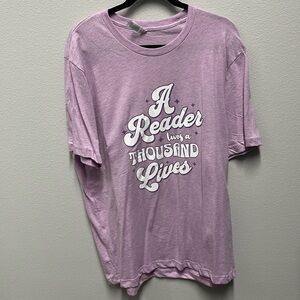 NWOT - PS monthly book box t-shirt “A reader lives a thousand lives” - size XL